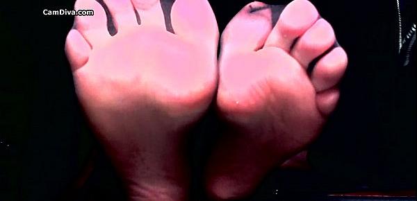  Sexy feet tease with sheer toes and wrinkled soles